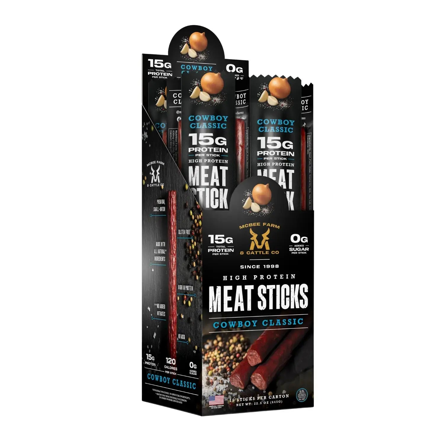 High Protein Meat Sticks (15 Ct) - McBee Meat Company