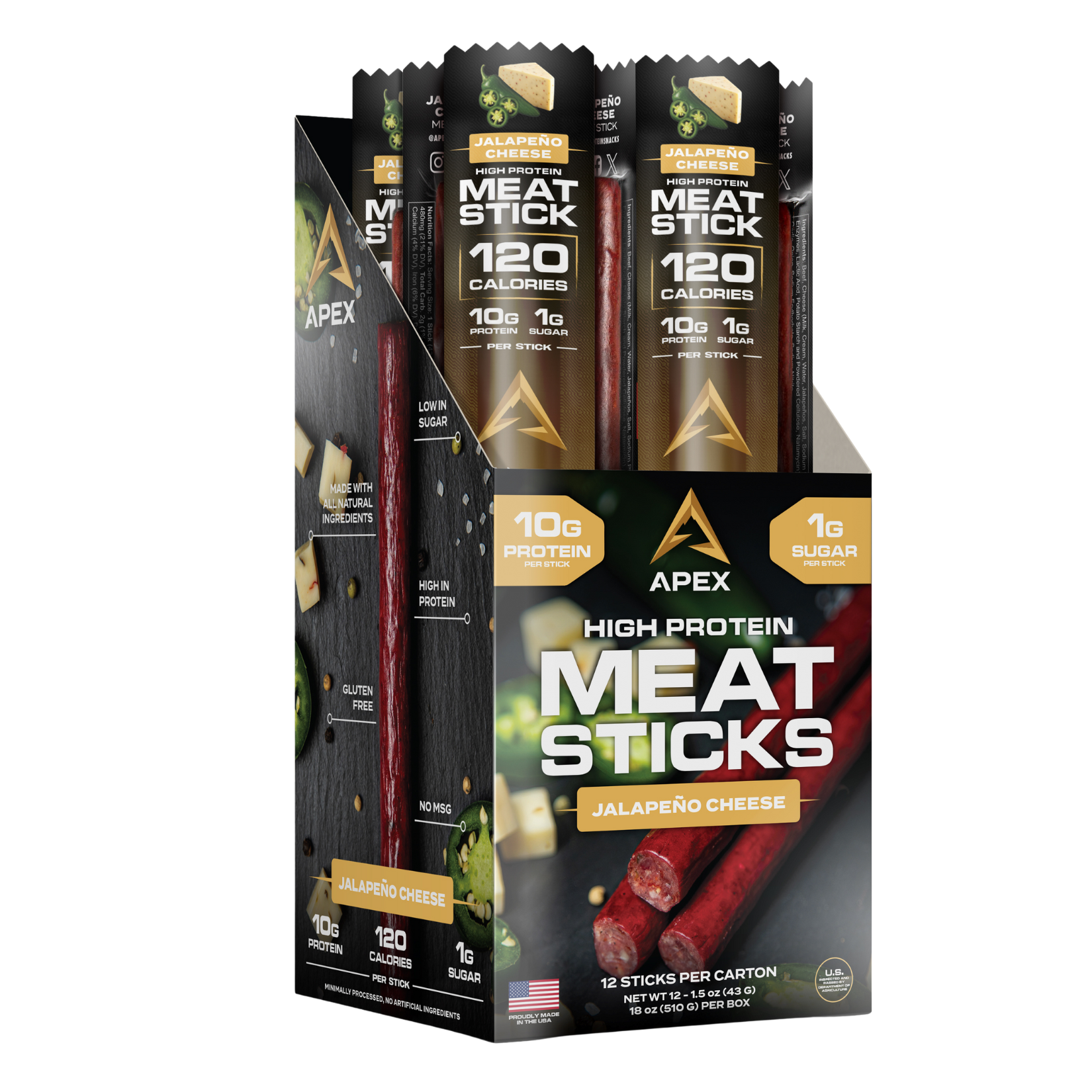 Apex High Protein Meat Sticks (12 Ct) - McBee Meat Company
