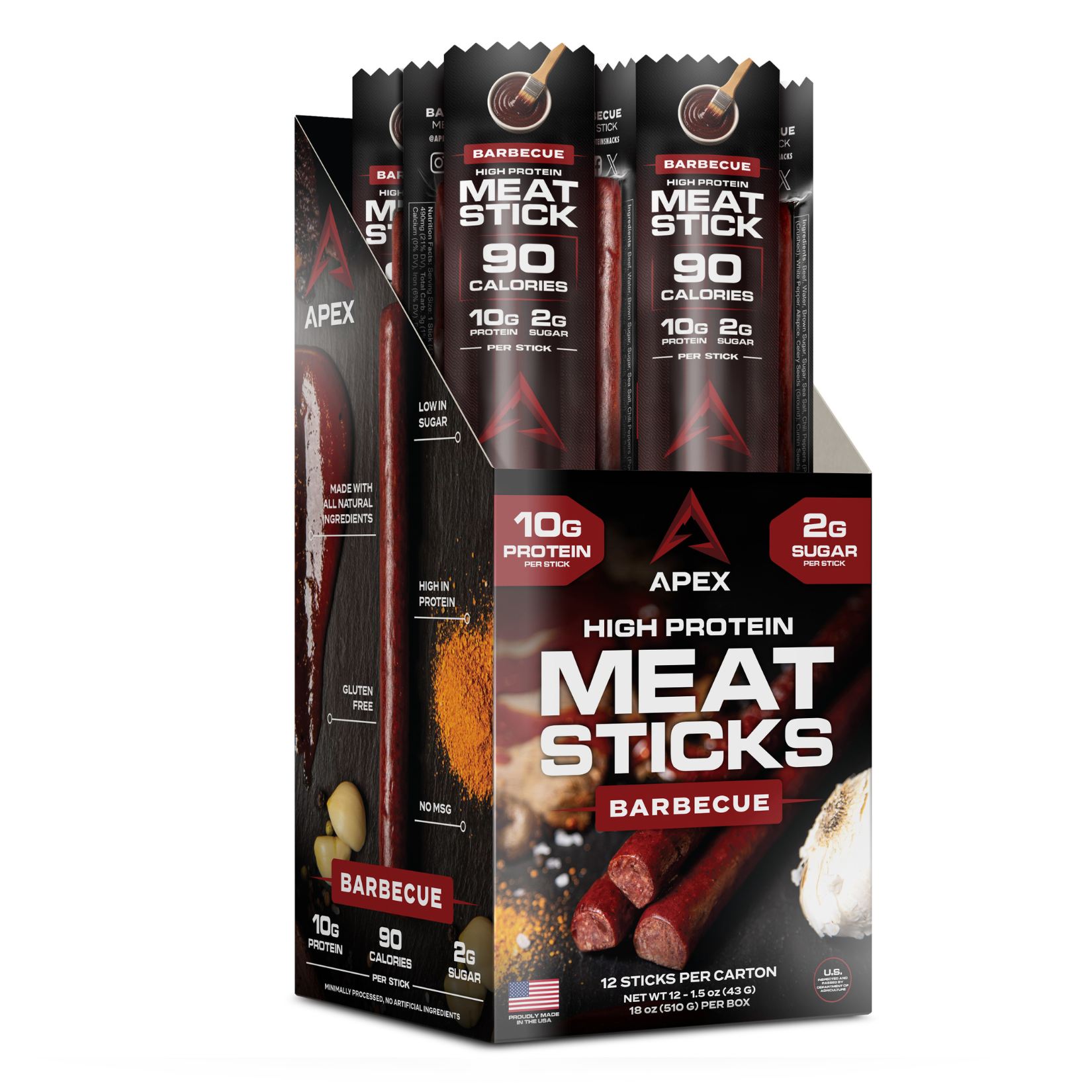 Apex High Protein Meat Sticks (12 Ct) - McBee Meat Company