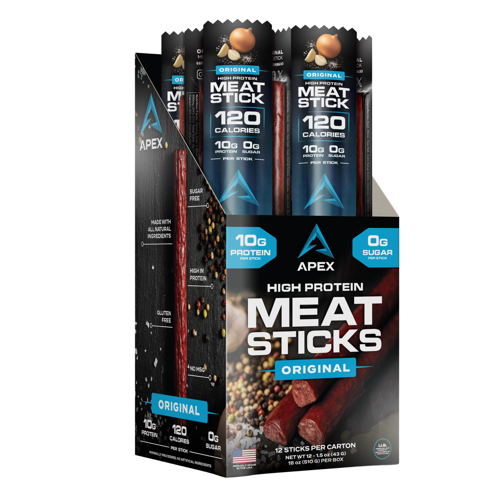 Apex High Protein Meat Sticks (12 Ct) - McBee Meat Company