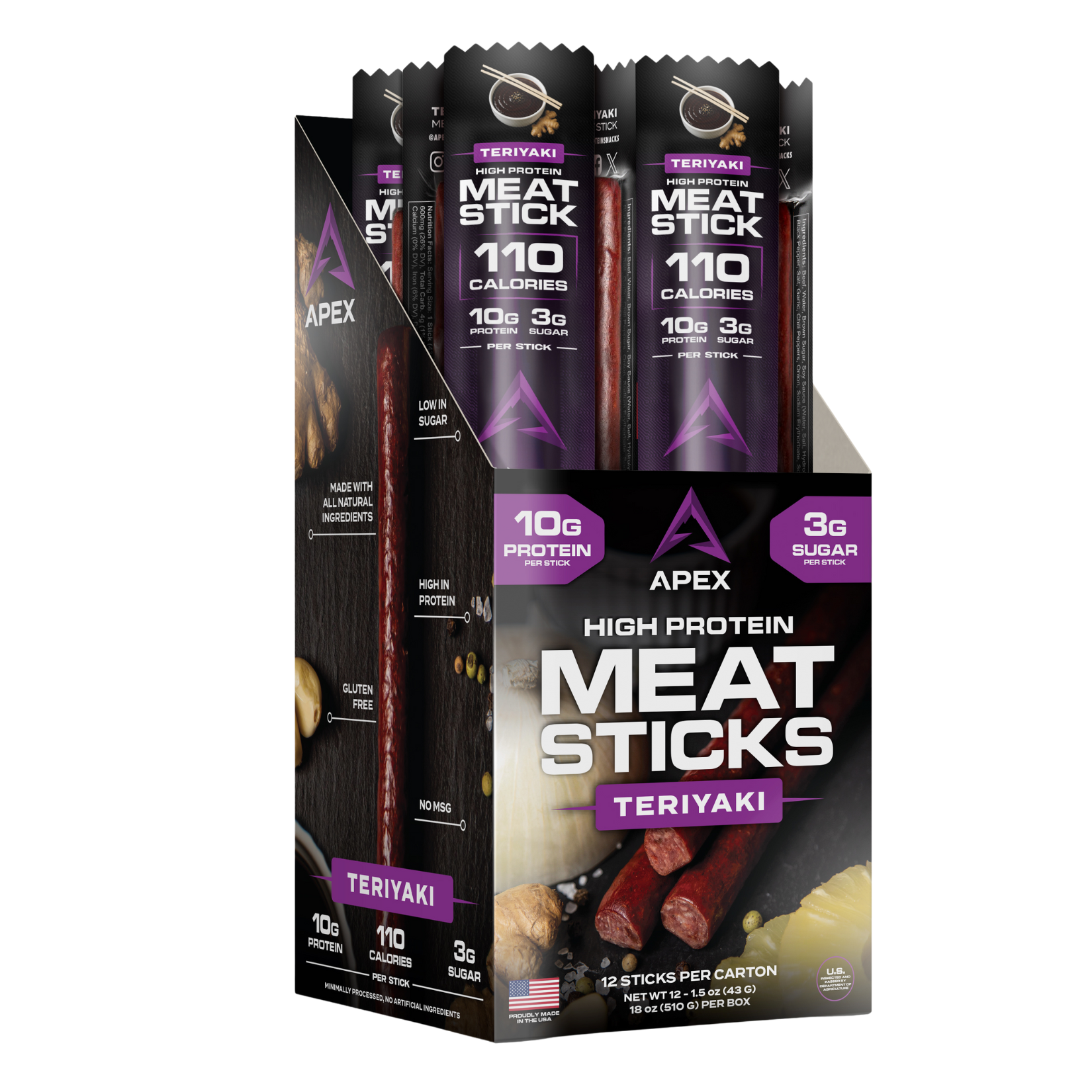 Apex High Protein Meat Sticks (12 Ct) - McBee Meat Company